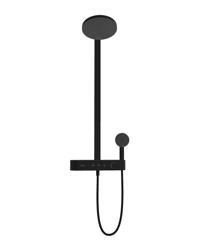 Душевая система с термостатом для душа Hansgrohe Pulsify S 24240670 Showerpipe 260 2 jet, матовый чёрный
