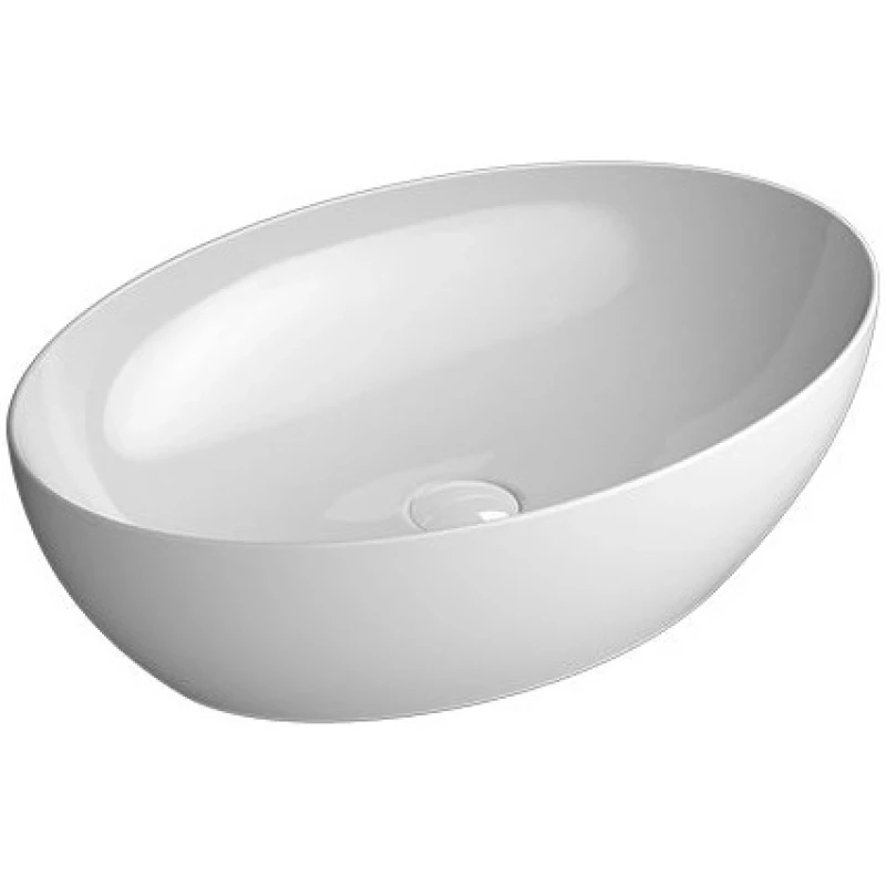 Раковина-чаша накладная GSI PURA арт. 8842PVC11 600 мм х 420 мм, без отверстия под смеситель, без перелива, с донным клапаном, цвет Белый глянцевый