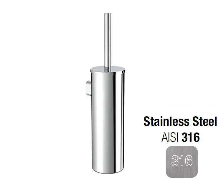 Ершик для унитаза подвесной ALMAR Shower Accessories E068005.316 цвет Нержавеющая сталь брашированная AISI 316