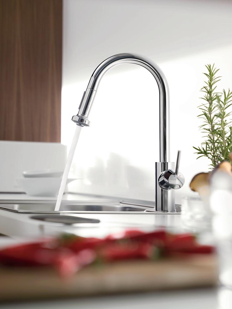 Смеситель Hansgrohe Talis S2 Variarc 14877000 для кухонной мойки с вытяжным душем 