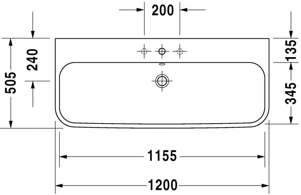 Раковина подвесная Duravit Happy D.2 2318120000 120х50см