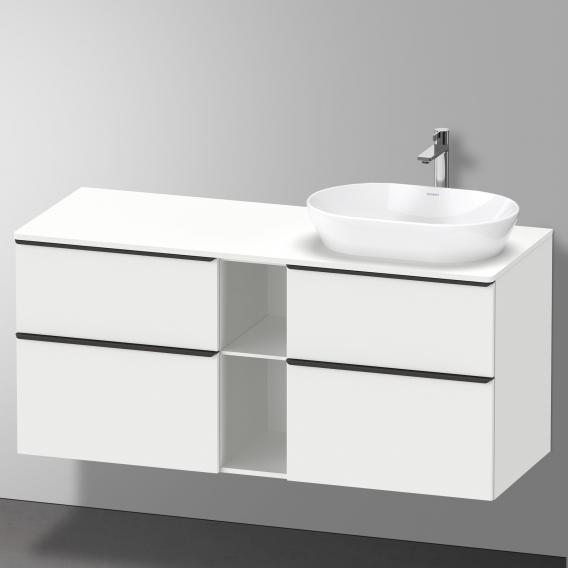 Тумба подвесная под раковину справа DURAVIT D-Neo DE4970R1818 1400 мм х 550 мм, с 2 выдвижными ящиками, 2 выдвижными отделениями и открытой полкой, белый матовый