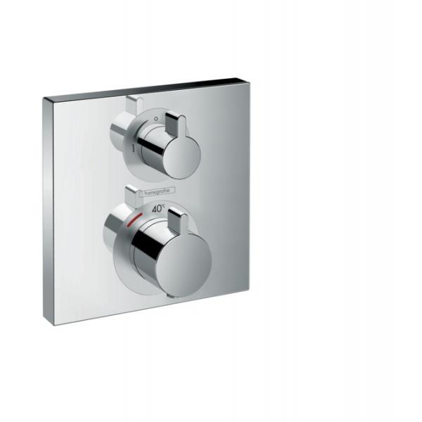 Термостат для душа Hansgrohe Ecostat Square 15712000 с запорным вентилем хром
