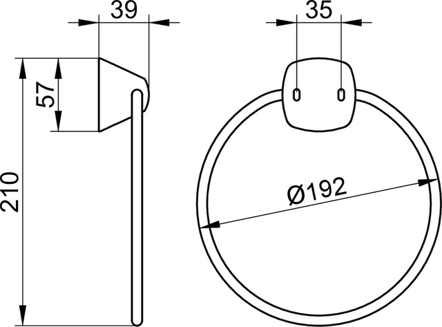 Кольцо для полотенца KEUCO CITY.2 02721 010000 хром