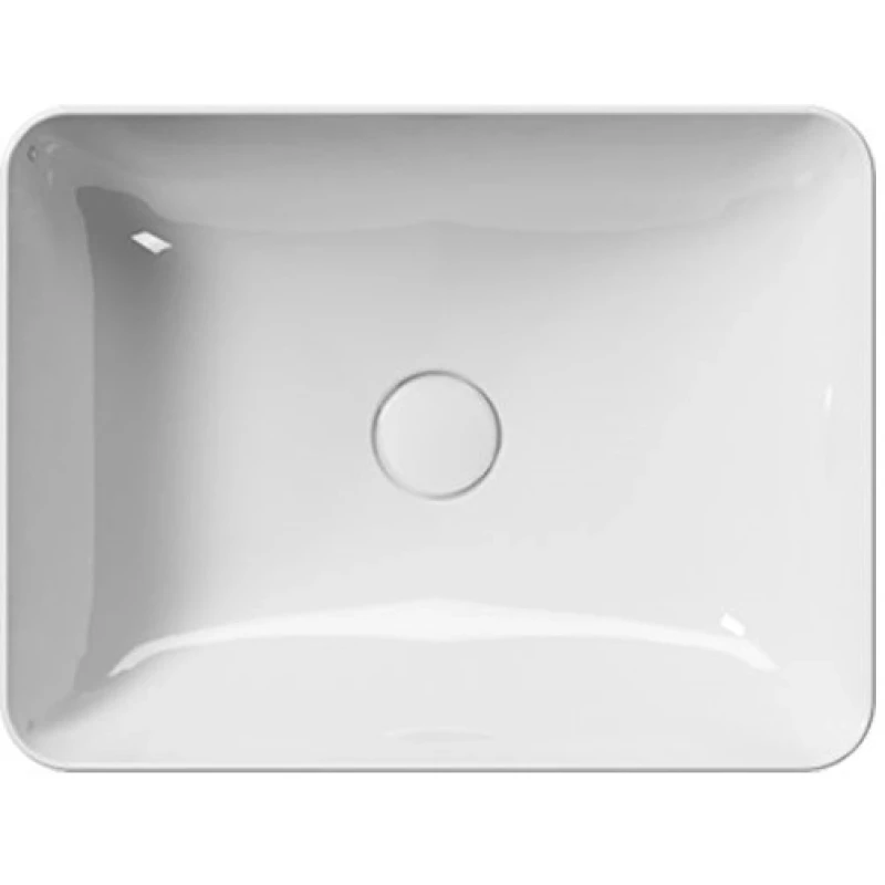Раковина накладная GSI NUBES 9037PVC11 500 мм х 380 мм, без отверстия под смеситель, без перелива, с донным клапаном, цвет Белый глянцевый