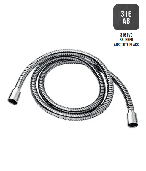 Шланг для душа ALMAR UNIVERSAL C084052.AB316 1500 мм, металлическая оплетка, сталь AISI 316 Brushed PVD, цвет Absolute Black