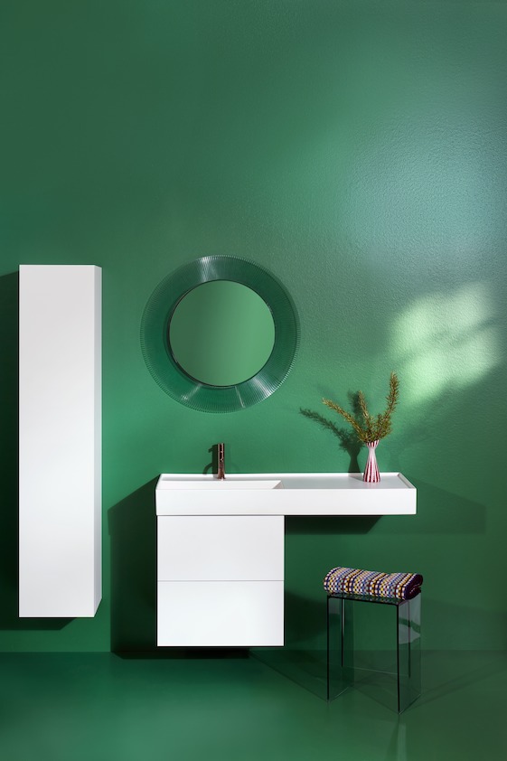 Зеркало с подсветкой   Laufen  Kartell  3.8633.3.092.000.1  круглое, 78 см, рама, пластик зеленый изумрудный