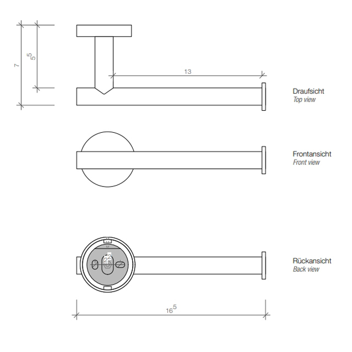 Держатель туалетной бумаги  DECOR WALTHER   Basic BA TPH1  0530060   4.8 x 16.5 x 7.3 см, без крышки, цвет черный матовый