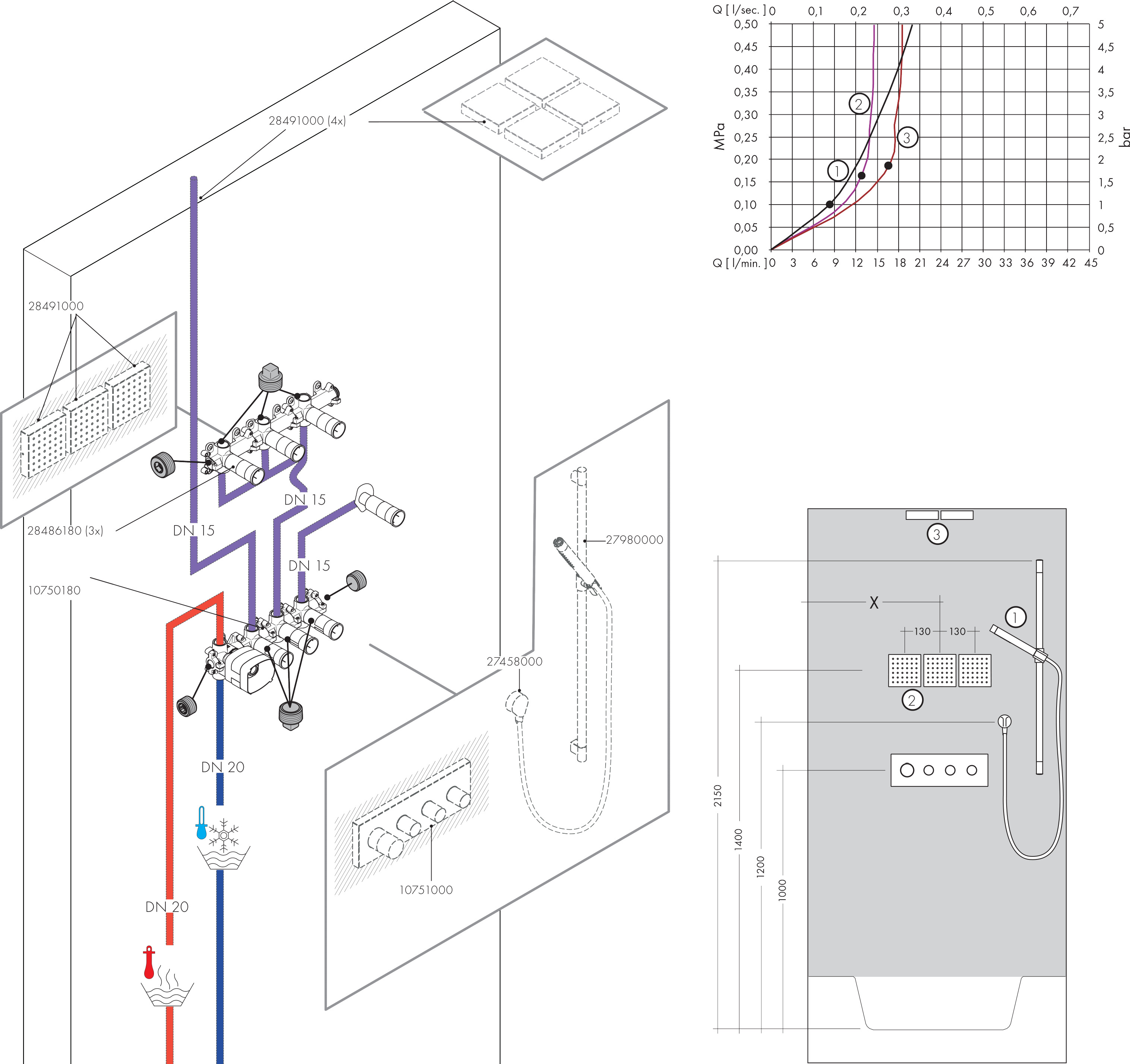 Шланговое подсоединение с клапаном обратного тока HANSGROHE Fixfit 27458000 цвет Хром