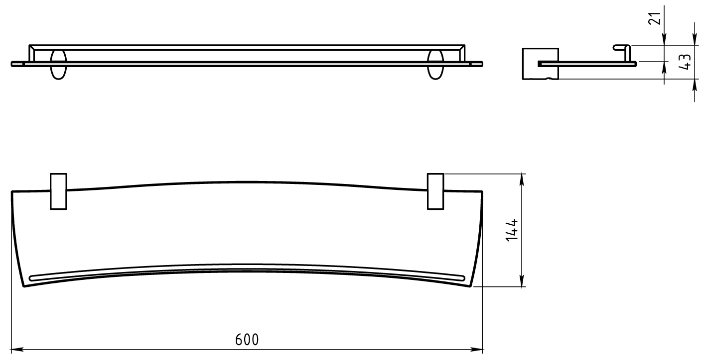 Полка с ограждением Novaservis Metalia 10 0053.0 хром (изделие снято с производства)