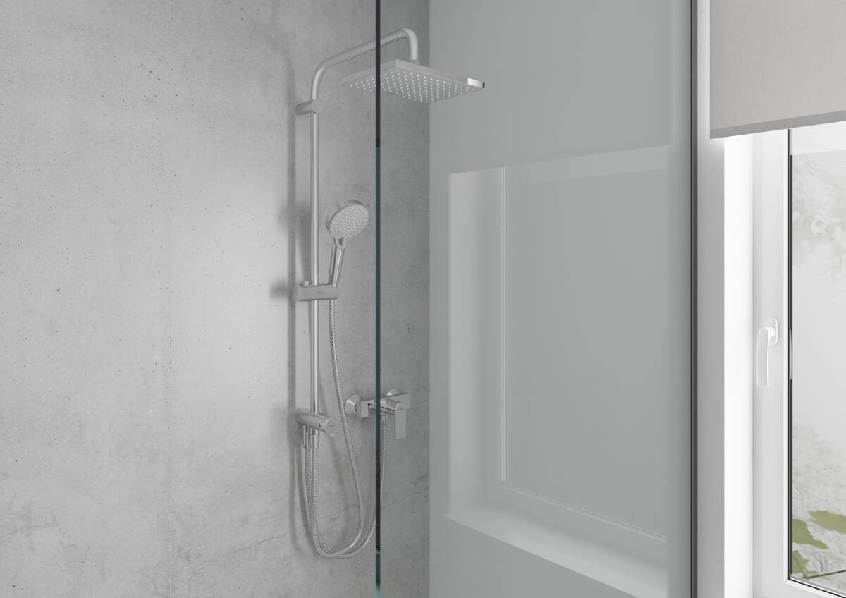 Смеситель для душа однорычажный HANSGROHE Vernis Shape 71650670 внешнего монтажа, матовый чёрный