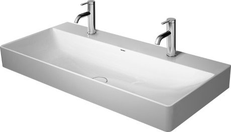 Раковина подвесная Duravit DuraSquare 2353100043 с двумя отверстиями под смеситель, без перелива, белая