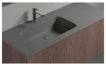 Раковина со столешницей встраиваемая сверху BMT BLUES 4.0 801811140010.4  1410х10х504 мм, с отверстием под смеситель, без перелива, Satin Snow Glass