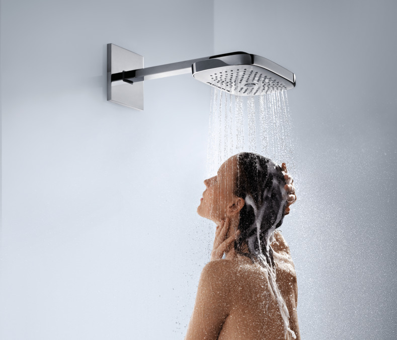 Верхний душ с держателем Hansgrohe Raindance Select E 300 3 Jet 26468400 Белый/Хром