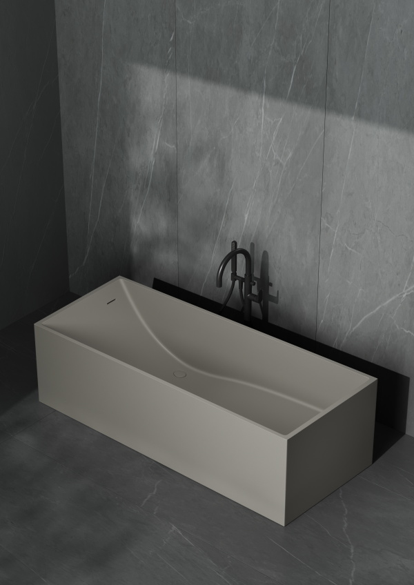 Ванна отдельностоящая из композита DEA DESIGN MODERN DD8607 1800 6 1800 мм х 760 мм х 580 мм, с сифоном и донным клапаном, цвет Grey Brown №6