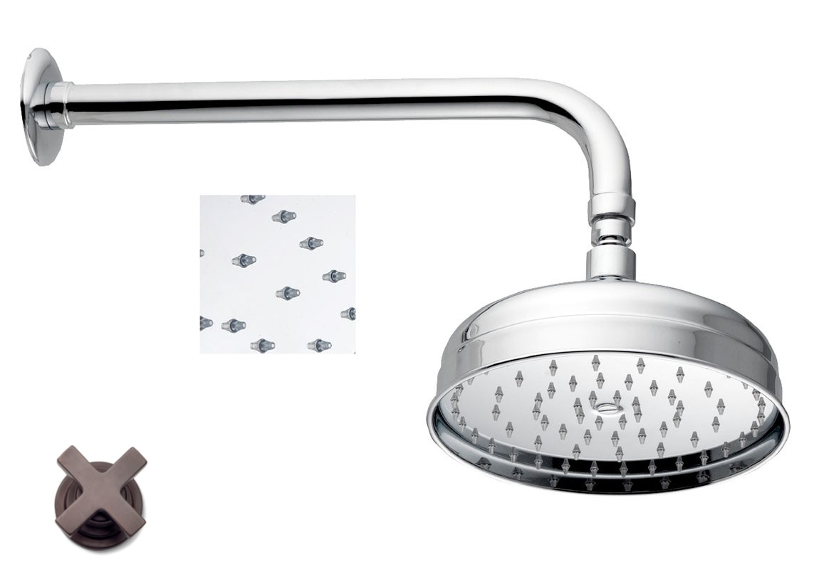 Верхний душ с настенным держателем NICOLAZZI DOCCIA 5702TB20 200 мм, tuskan brass