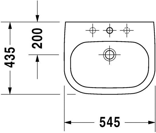 Раковина встраиваемая сверху  Duravit d-code 0337540000 54х43 см