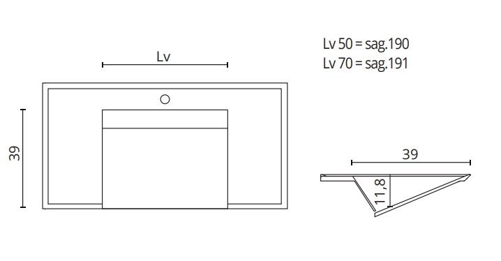 Раковина со столешницей BMT IKON TRIA RIM 870 811 94 02.4 DK   940х22х502 мм, с отверстием под смеситель, с бортиком, цвет белый матовый