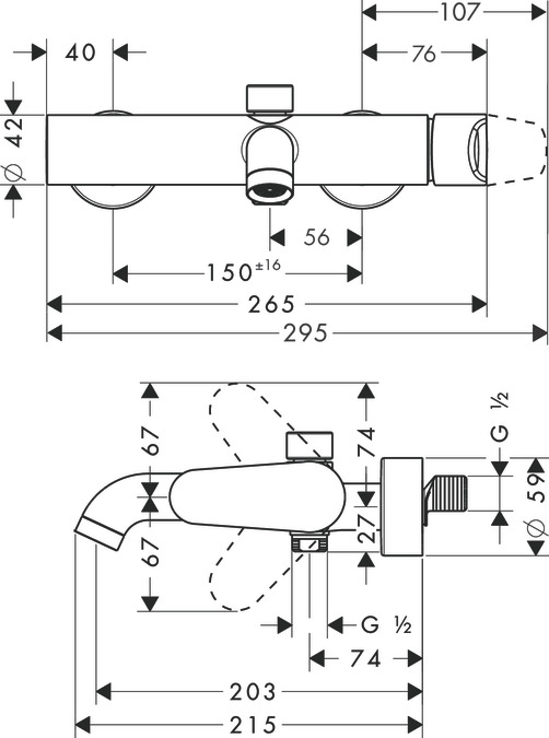 Смеситель для ванны Axor Citterio М 34420000 хром