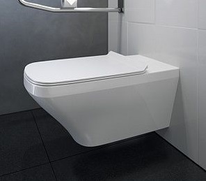 Унитаз подвесной для инвалидов Duravit DuraStyle Rimless 2559090000 с вертикальным смывом, без сидения, безободковый, белый 