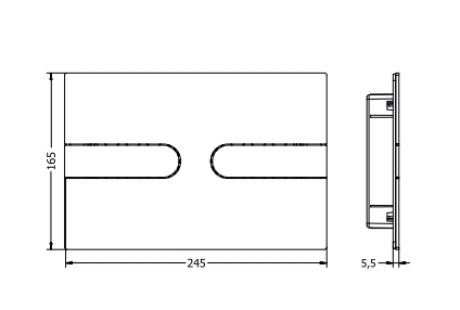 Клавиша смыва ARTCERAM INOX 713 713.000.BS 245 мм х 165 мм, 2 режима, нержавеющая сталь, цвет Steel