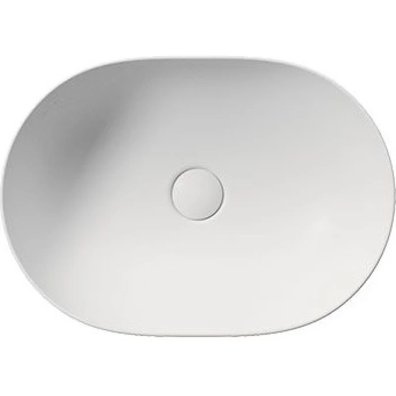 Раковина-чаша накладная овальная GSI PURA 886009 500 мм х 350 мм, без отверстия под смеситель, цвет Белый матовый