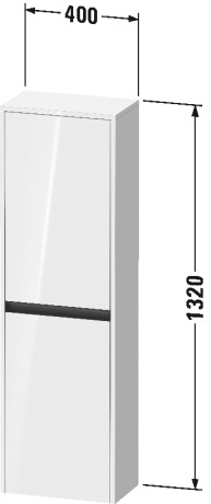 Средний шкаф с двумя дверцами петли слева DURAVIT KETHO.2 K21319L83830000 240 мм х 400 мм х 1320 мм, серо-коричневый суперматовый