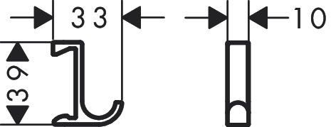 Крючок узкий HANSGROHE WallStoris 27929670 Матовый чёрный