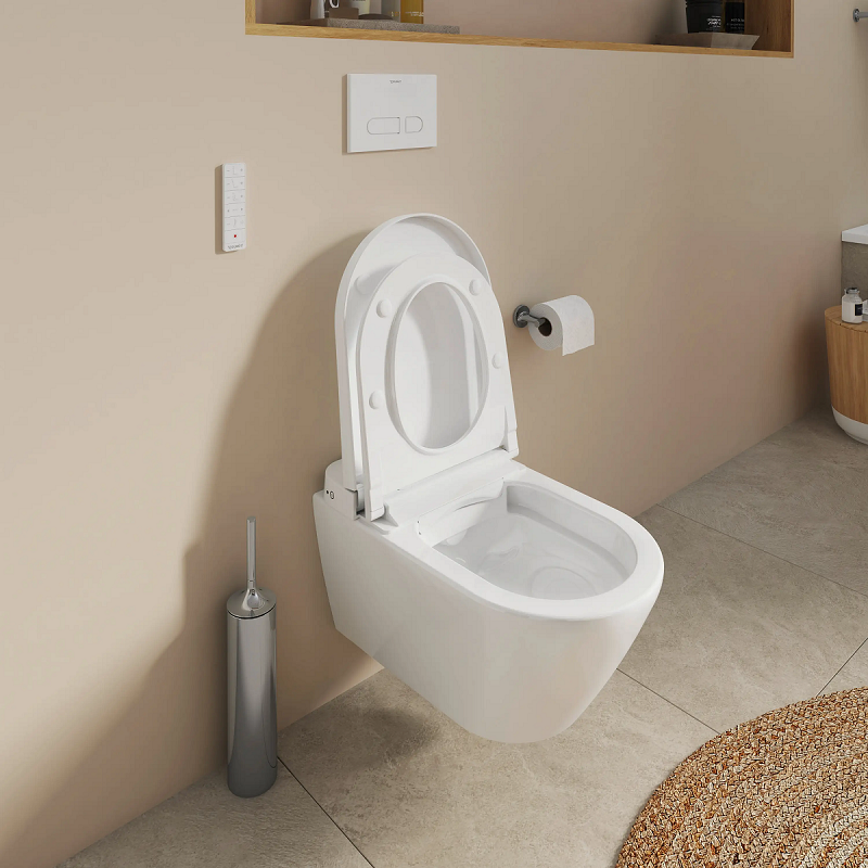 Унитаз подвесной безободковый Duravit D-Neo 2502092096 580 мм х 370 мм, только для Sensowash, цвет Белый глянцевый