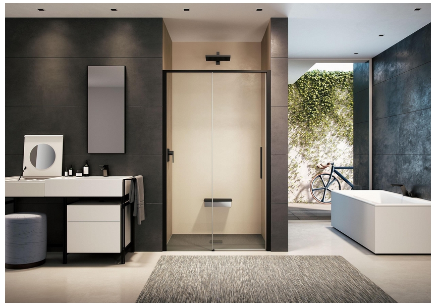 РАСПРОДАЖА Дверь раздвижная в нишу Provex Toga 0120 TN 05 GL 1200 мм х 2000 мм, блестящий алюминий/стекло прозрачное