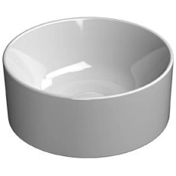 Раковина накладная круглая GSI KUBE X 943511 320 мм х 320 мм, без отверстия под смеситель, без перелива, цвет Белый глянцевый