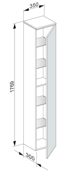 Высокий шкаф-пенал Keuco Edition 400  31730 370002 корпус/фасад структурный лак трюфель