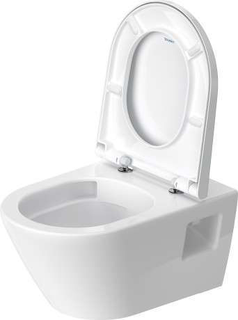 Унитаз подвесной + сиденье Duravit D-Neo Rimless 45780900A1 370 мм х 540 мм, с вертикальным смывом, без смывного края, с креплением Durafix, белый