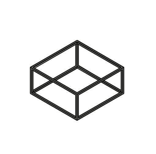 Открытая структура из алюминия BMT BLEUS 4.0   971 237 FCF 02 932   500х243х500 мм, цвет Nero Opaco