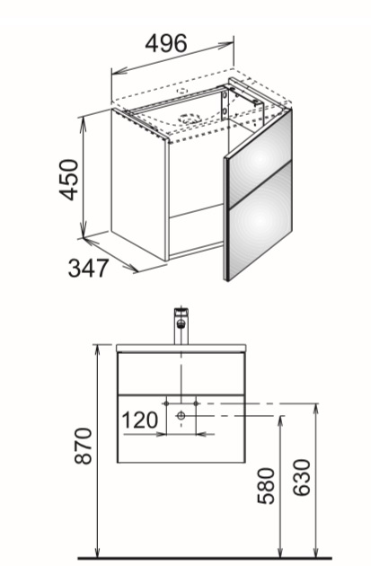 Тумба под умывальник Keuco Royal Reflex  34090 220002 корпус декоративное глянцевое покрытие/фасад стекло магнолия