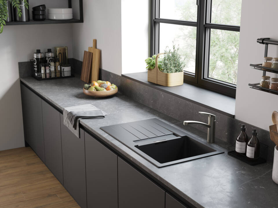 Кухонный смеситель однорычажный c поворотным изливом 1jet HANSGROHE Focus M41 31826000 160 мм, с EcoSmart, цвет Хром