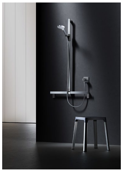 Поручень вдоль стены справа или слева KEUCO AXESS 35014 017013 700 мм, со штангой для душа, цвет Хром