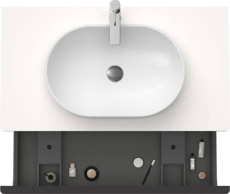 Тумба подвесная под раковину DURAVIT D-Neo DE494802222 1000 мм х 550 мм, с 1 выдвижным ящиком и консолью, белый глянцевый