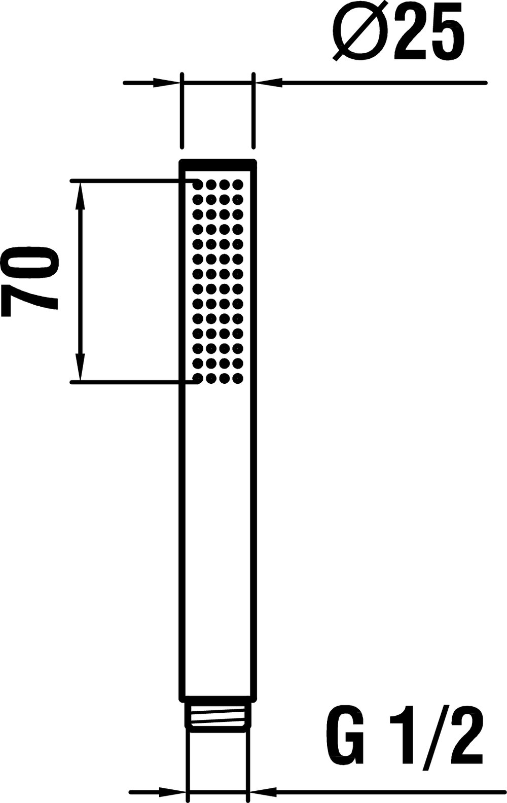 Душевая  лейка  LAUFEN  TwinStick   3.6198.2.004.125.1 цилиндрическая,  1 тип струи, хром, с RubiClean