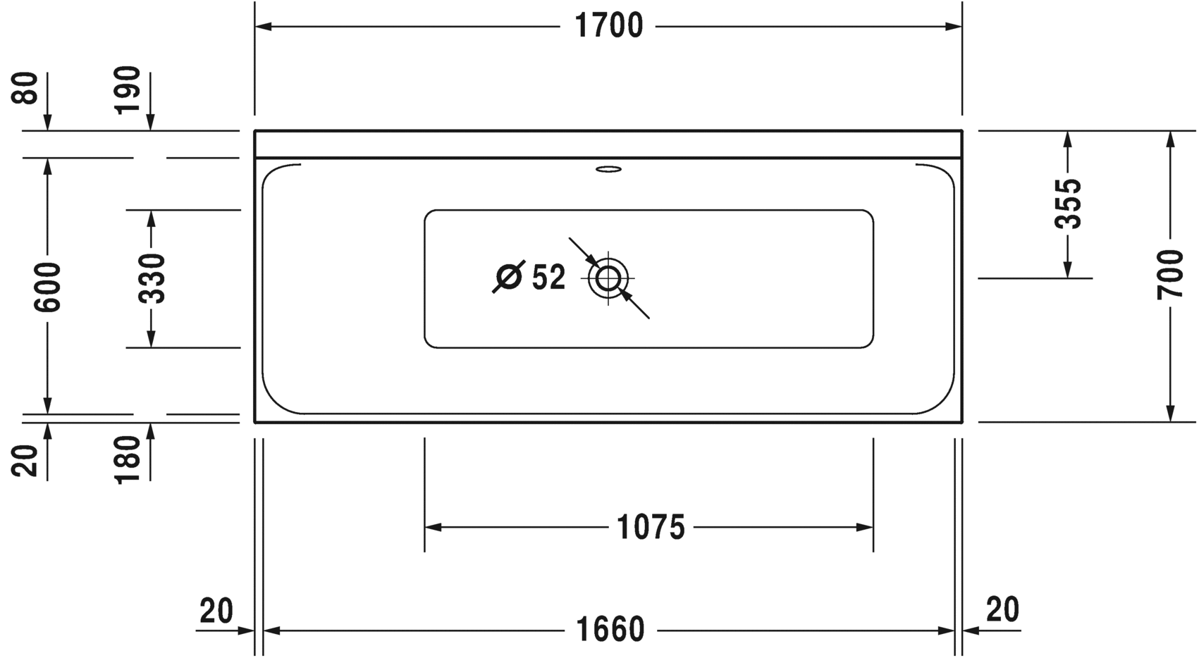 Акриловая ванна Duravit P3 Comforts 700373000000000 1700 х 700 c наклоном для спины слева, встраиваемая или с панелями, белая (изделие снято с производства)