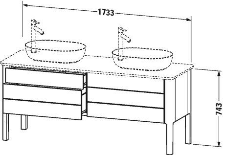 Тумба напольная под столешницу Duravit Luv LU9567B3939 скандинавский белый