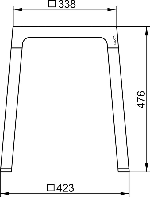Стульчик для ванной KEUCO AXESS 35082 170037 цвет Алюминий серебристый анодированный/Чёрный