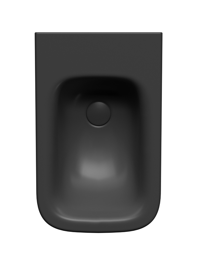 Биде подвесное GSI NUBES 9665FR2126 550 мм х 350 мм, с отверстием под смеситель, с крепежом, цвет черный матовый Ardesia