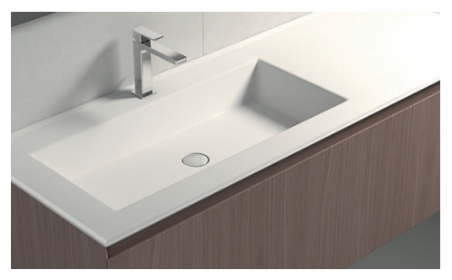 Раковина со столешницей BMT IKON COVER TONDO RIM 870 811 109 02.4 TR   1090х22х502 мм, с отверстием под смеситель, с бортиком, цвет белый матовый