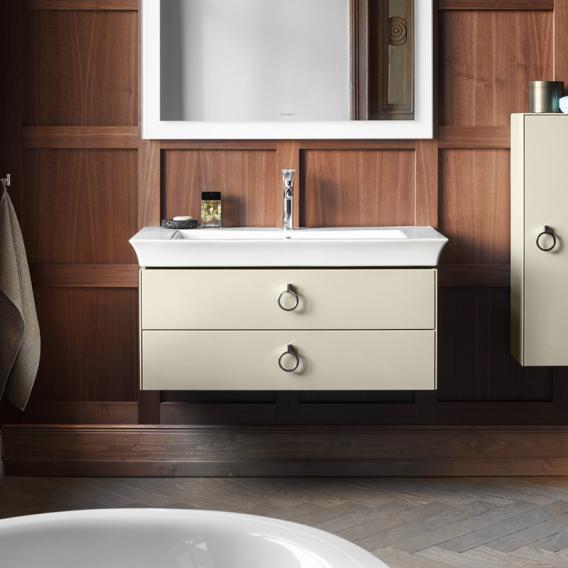 Тумба подвесная DURAVIT White Tulip WT43520H3H3 458 мм х 984 мм, с двумя выдвижными ящиками, с ручками, тёмно - серый глянцевый
