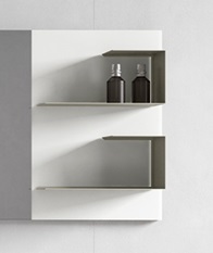 Полка "C" для ванной комнаты BMT Galaxy 907 578 FHB 02 DX HE   1550х729х30 мм, правая, White Satin Glass/Metallic Titanium