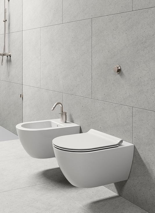 Унитаз подвесной безободковый GSI PURA 8815FR209 550 мм х 360 мм, с Swirlflush, с крепежом, белый матовый
