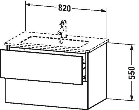 Тумба подвесная под раковину Duravit L-Cube LC624101212 дуб брашированный