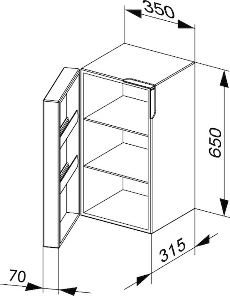 Шкаф нижний Keuco Edition 300 30330 383801 петли слева корпус и фасад белый структурный лак