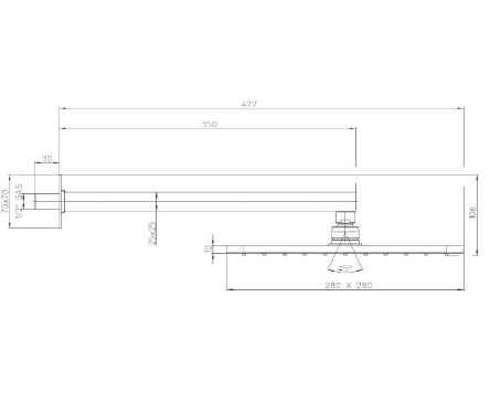 УЦЕНКА. Верхний душ Bossini Cosmo 1 режим H69598I.073_УЦ   Черный матовый/ Товар с выставки. Мелкие царапины. Состояние хорошее.